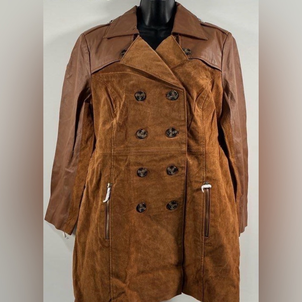 Leather & Suede trench/car coat